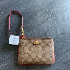 Signature Print Coach Wristlet